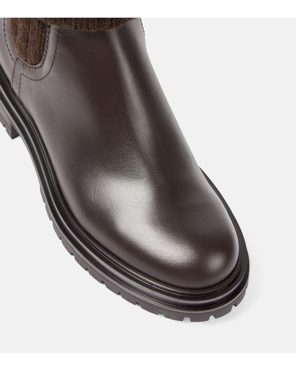 Gianvito Rossi Black Tenney Leather Chelsea Boots
