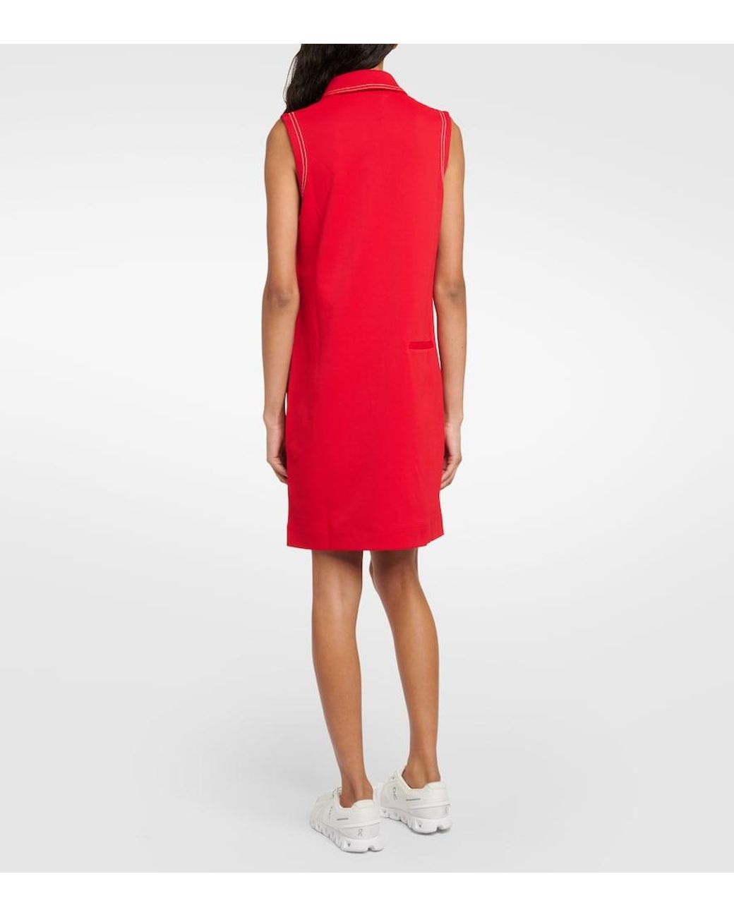 Tory Sport Red Minikleid Contrast Stitch Polo