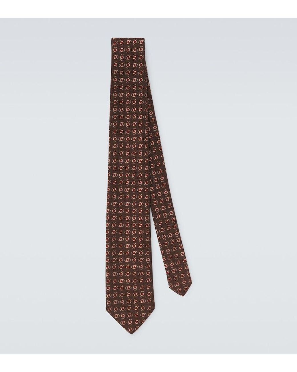 Charvet Brown Silk Jacquard Tie for men