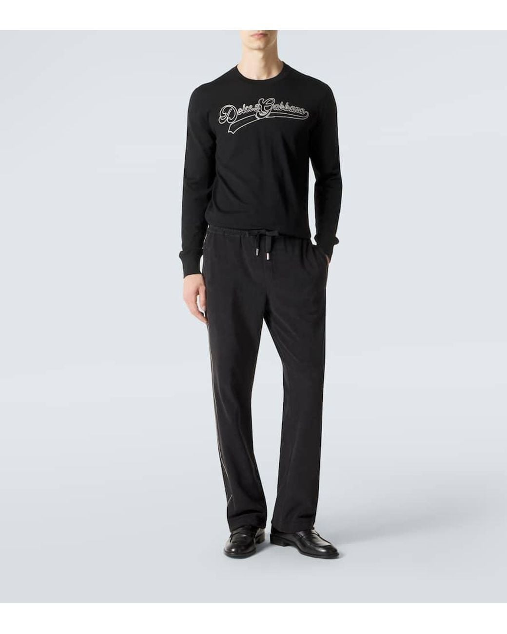 Dolce & Gabbana Jogginghose Aus Einem Baumwollgemisch in Black für Herren