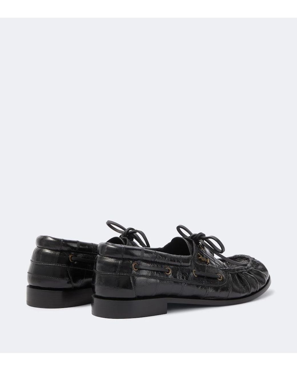 Saint Laurent Black Le Loafer Leather Boat Shoes for men