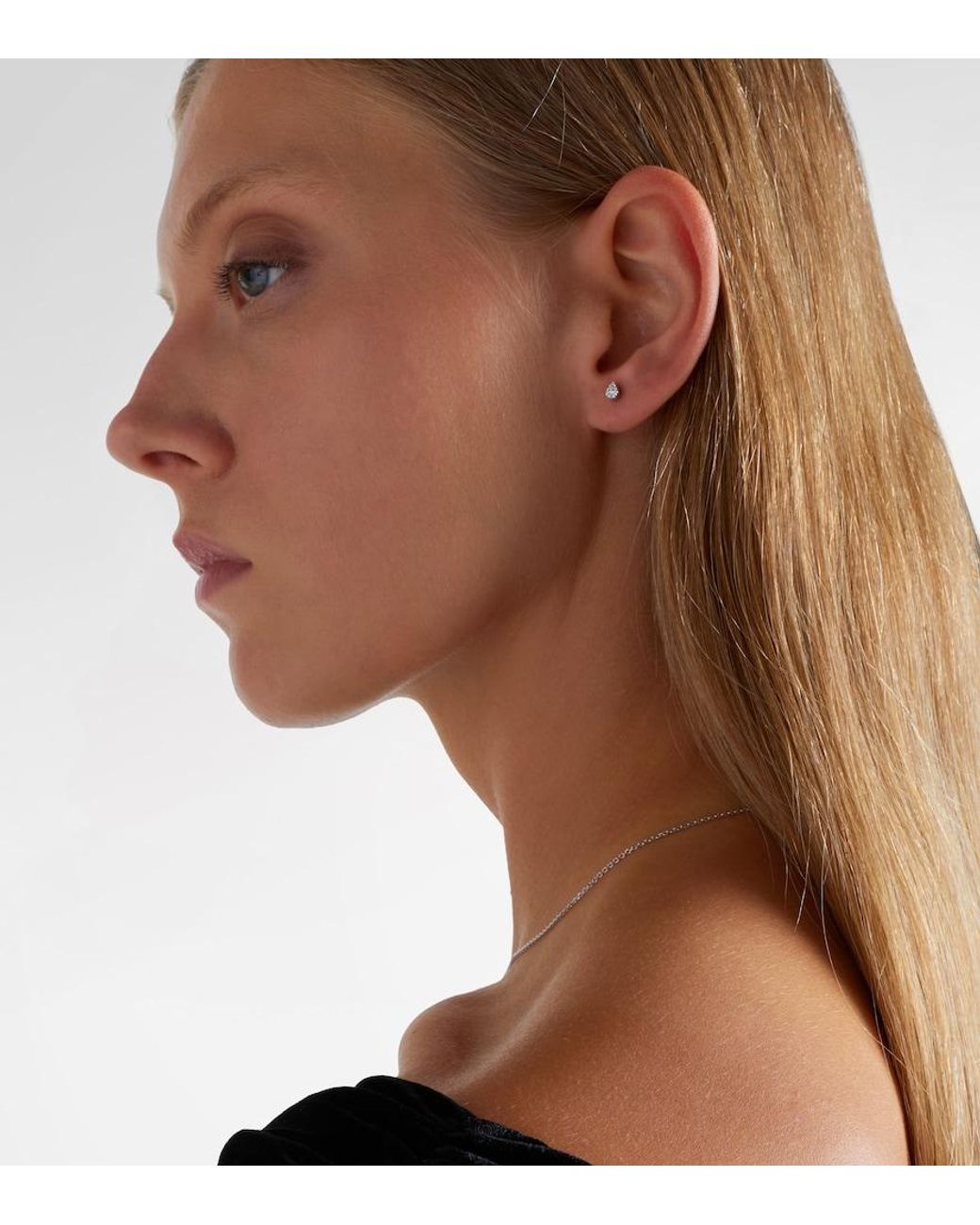 PERSÉE White Piercing 18Kt Single Earring With Diamonds