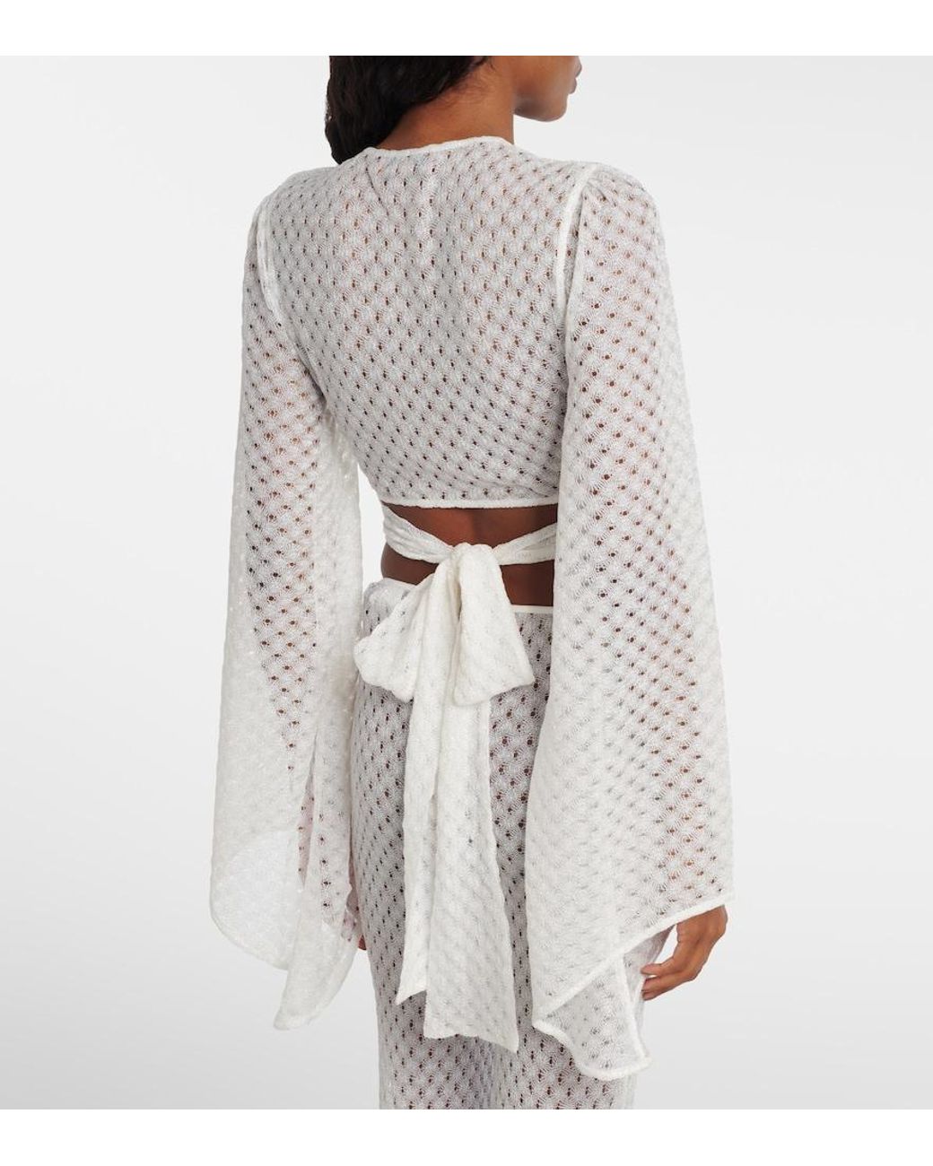 Missoni White Lame Crop Top