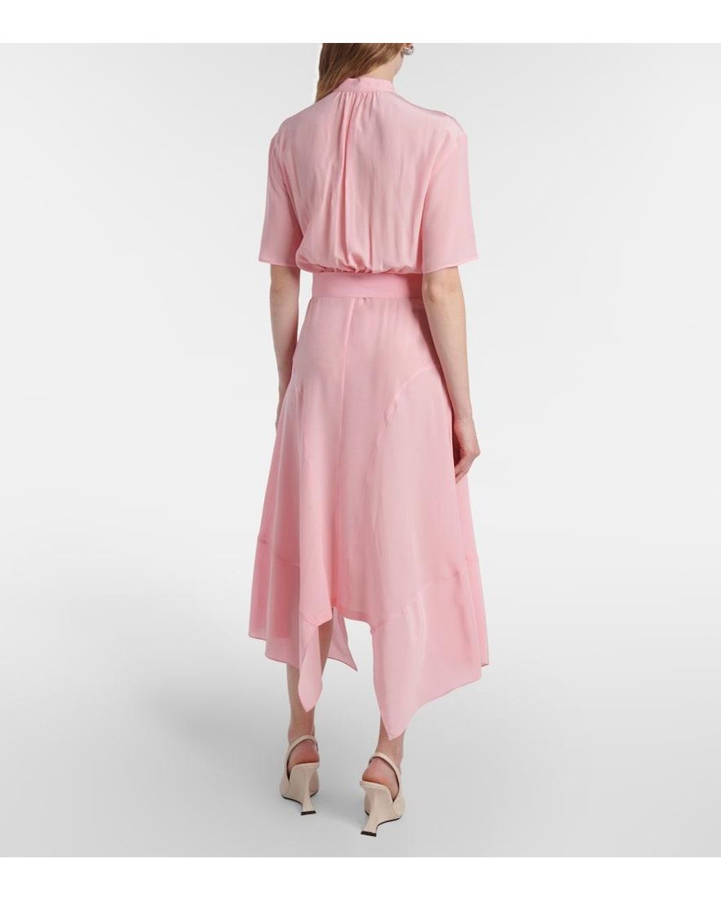 Stella McCartney Pink Iconic Silk Midi Dress