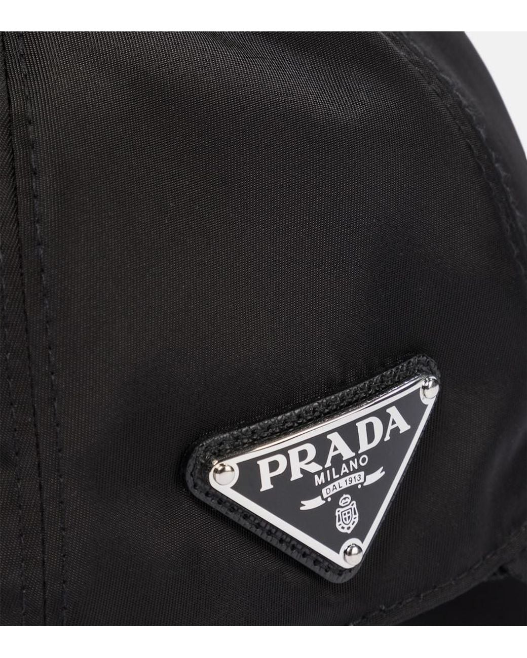 Gorra de nylon Prada de color Black