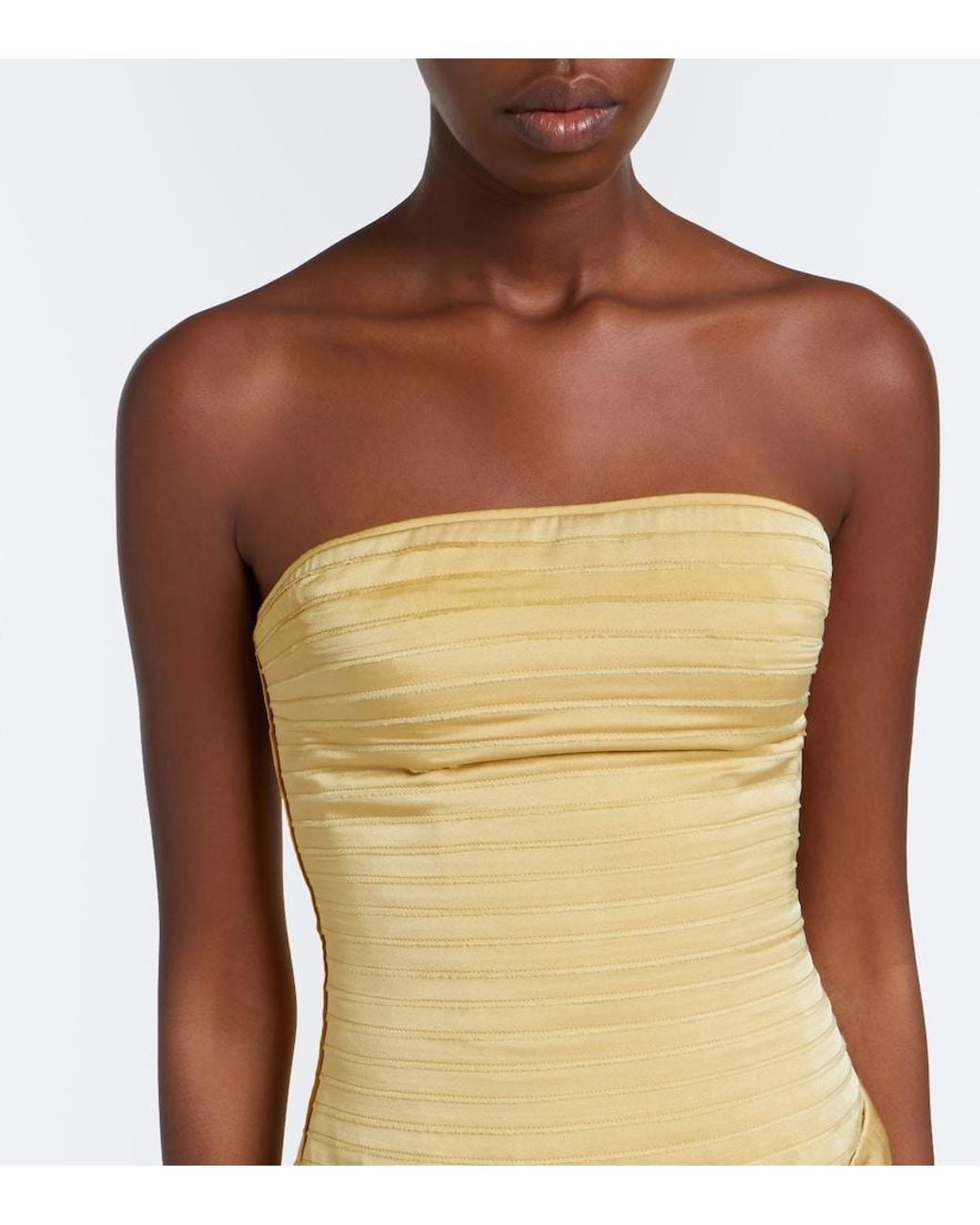 Marmar Halim Metallic Satin Corset Gown
