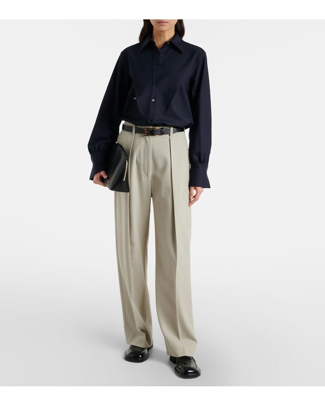 Victoria Beckham Blue Oversized Shirt