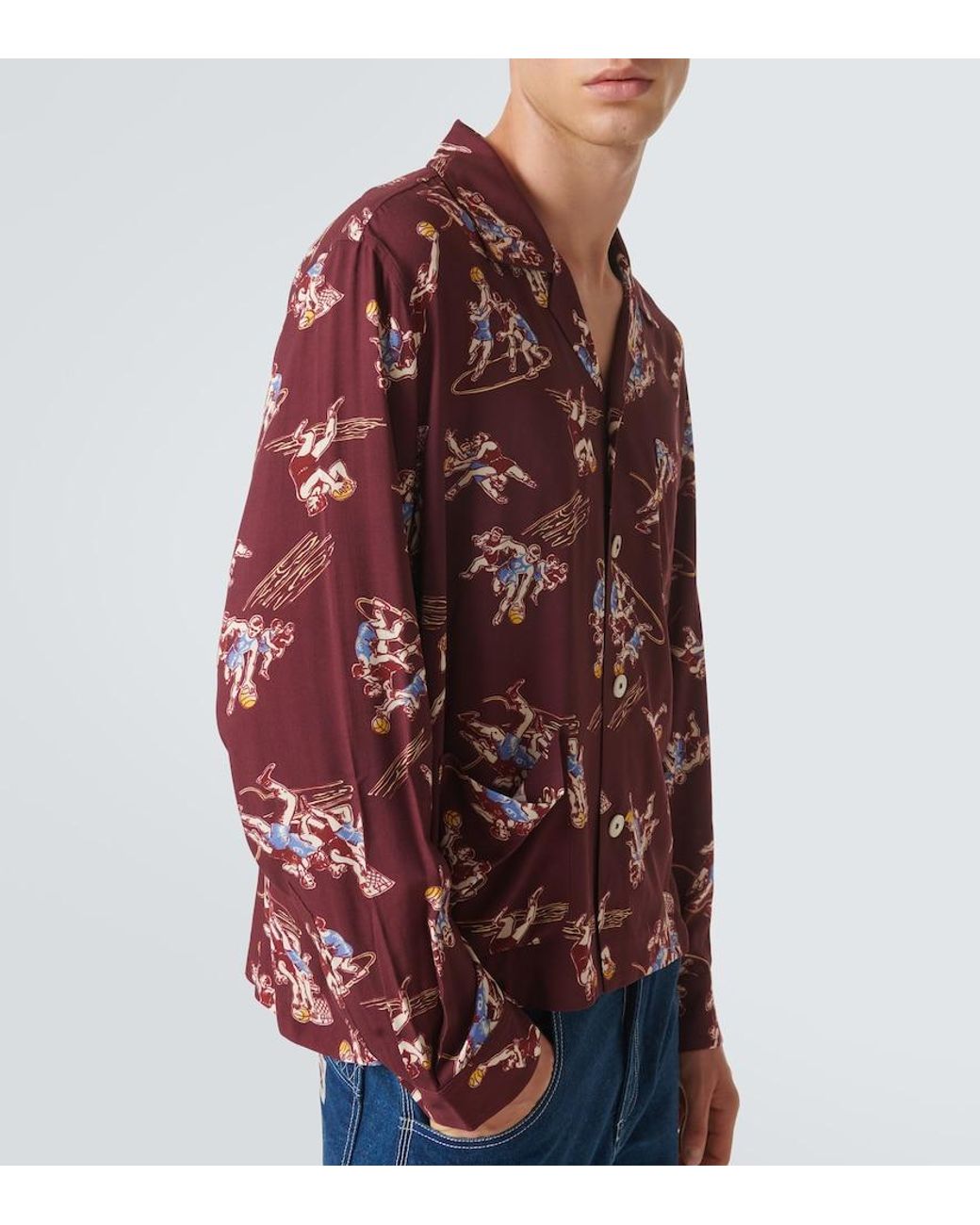 Camisa Layup Estampada Bode de hombre de color Red