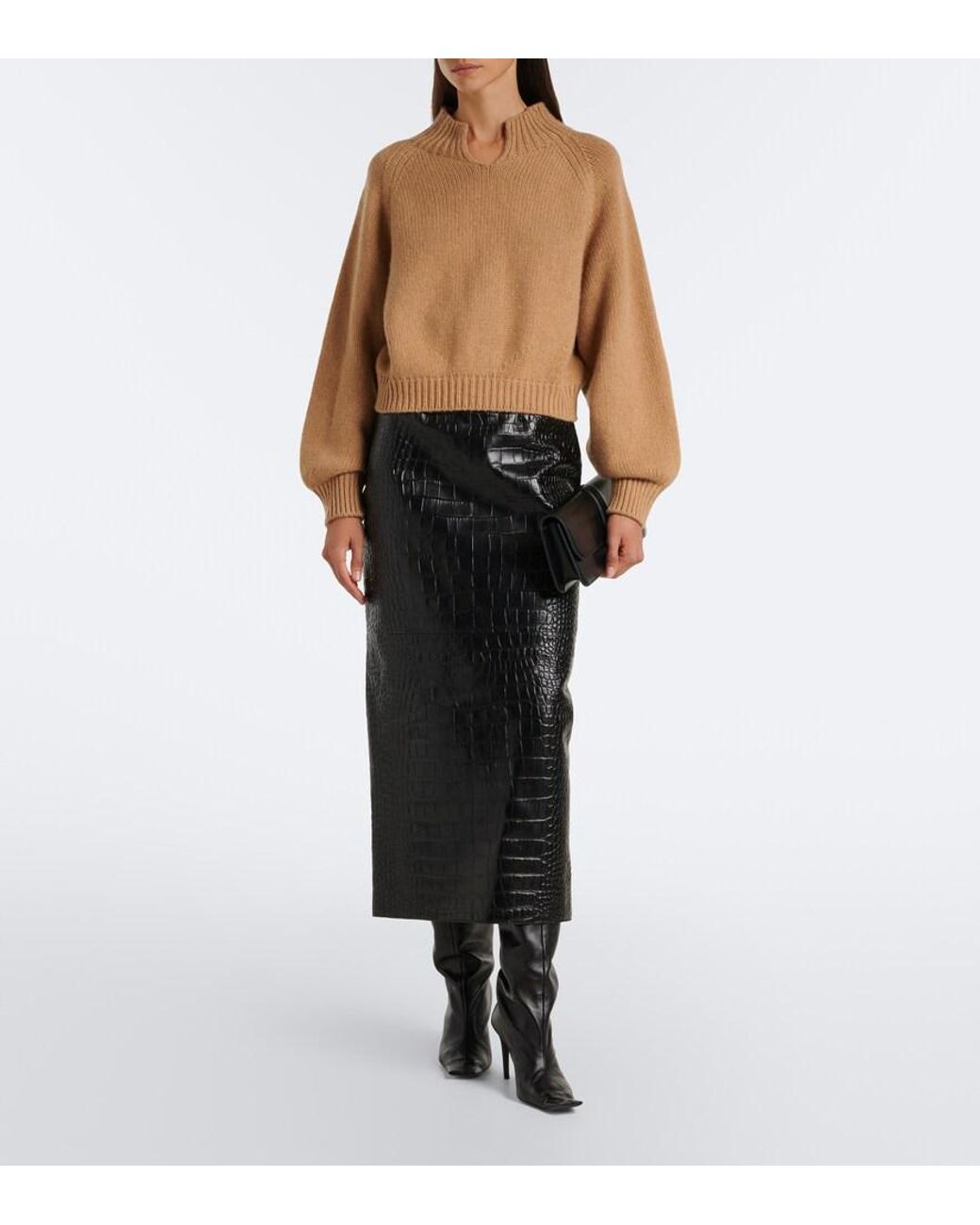 Khaite Natural Cropped Cashmere Sweater