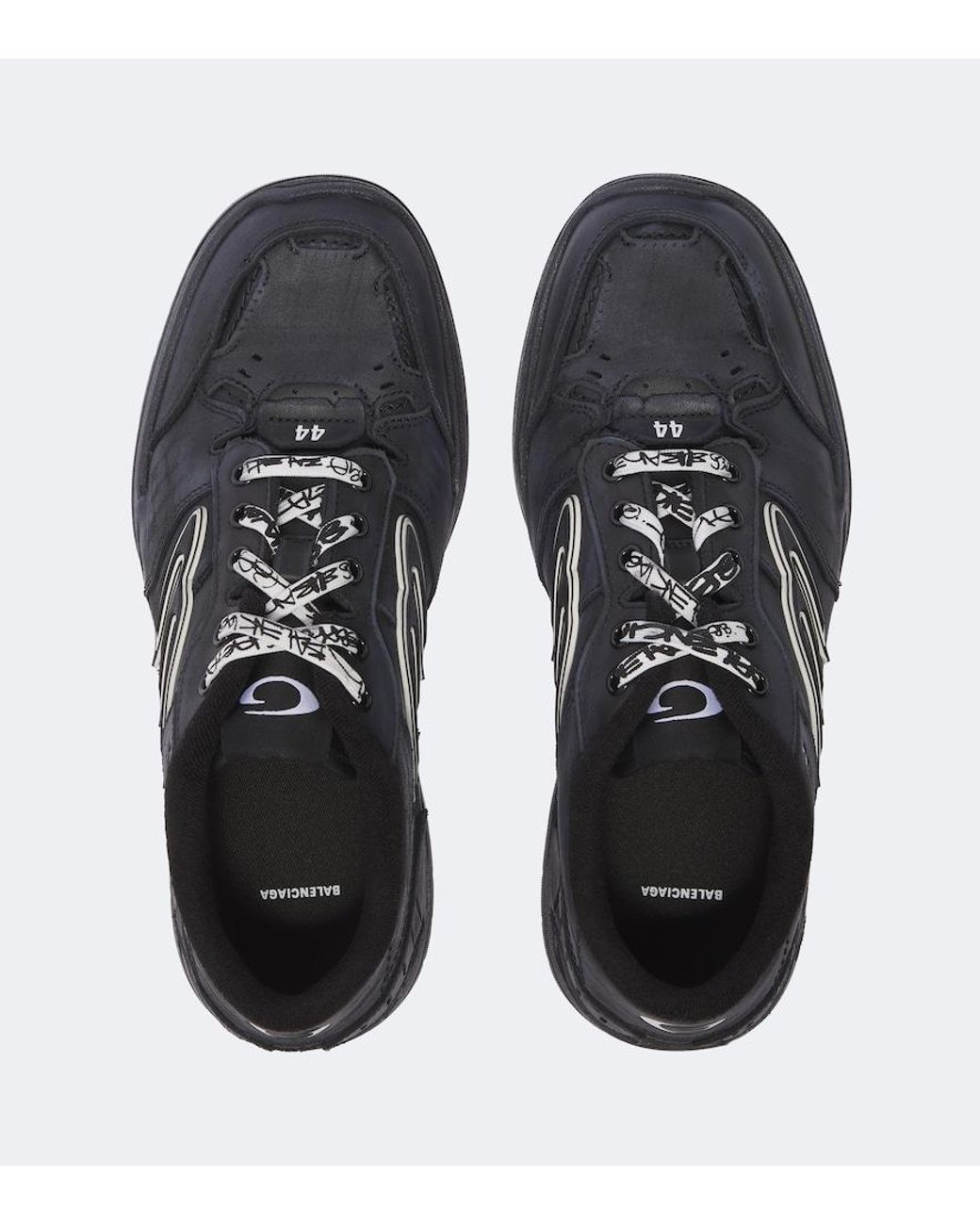 Balenciaga Black Hamptons Leather Sneakers for men
