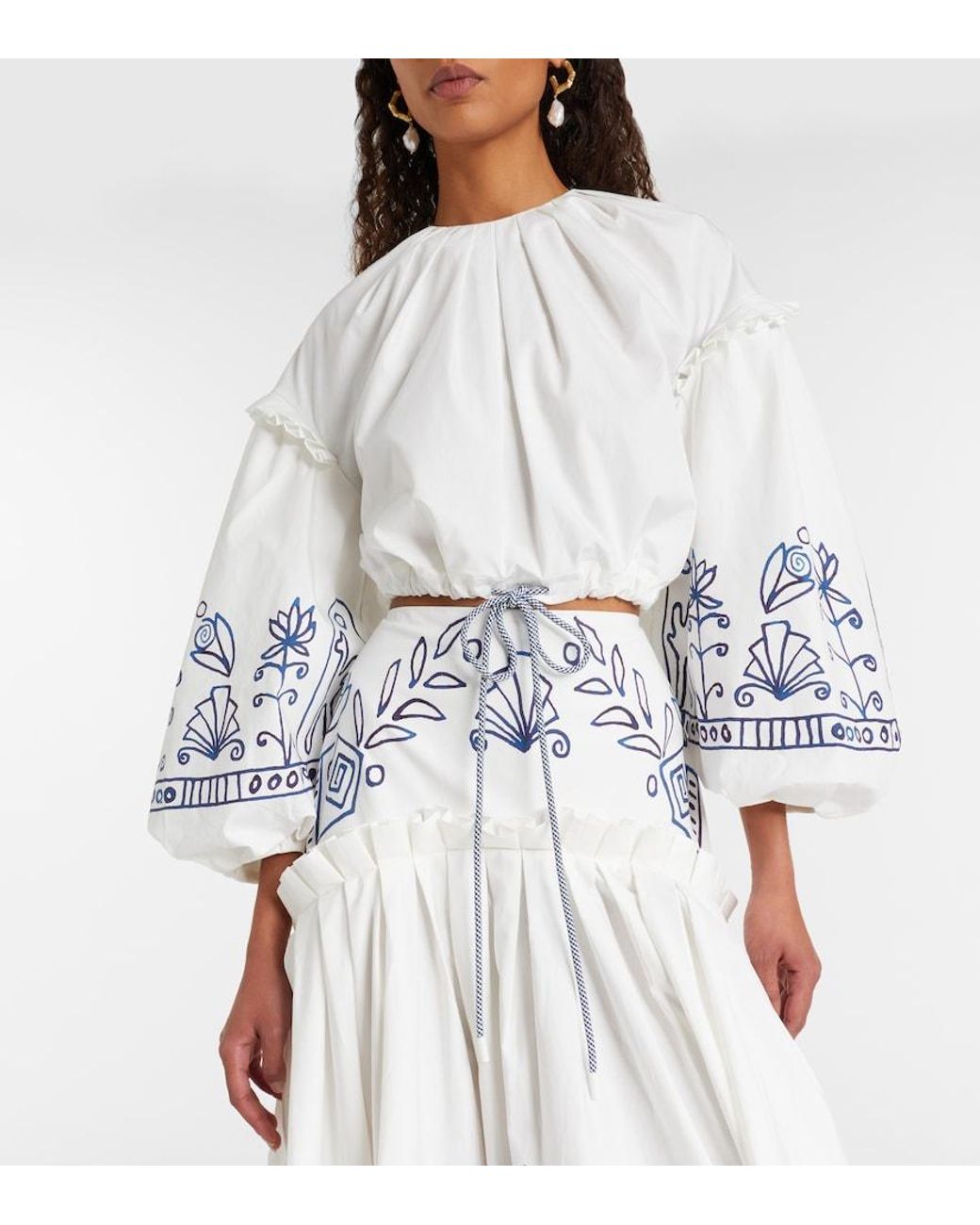 ALÉMAIS Metallic X Lrnce Leela Printed Cotton Crop Top
