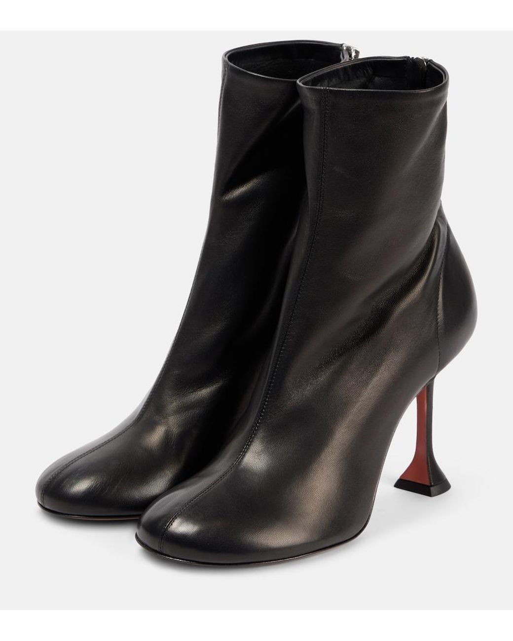AMINA MUADDI Black Iris 95 Leather Ankle Boots