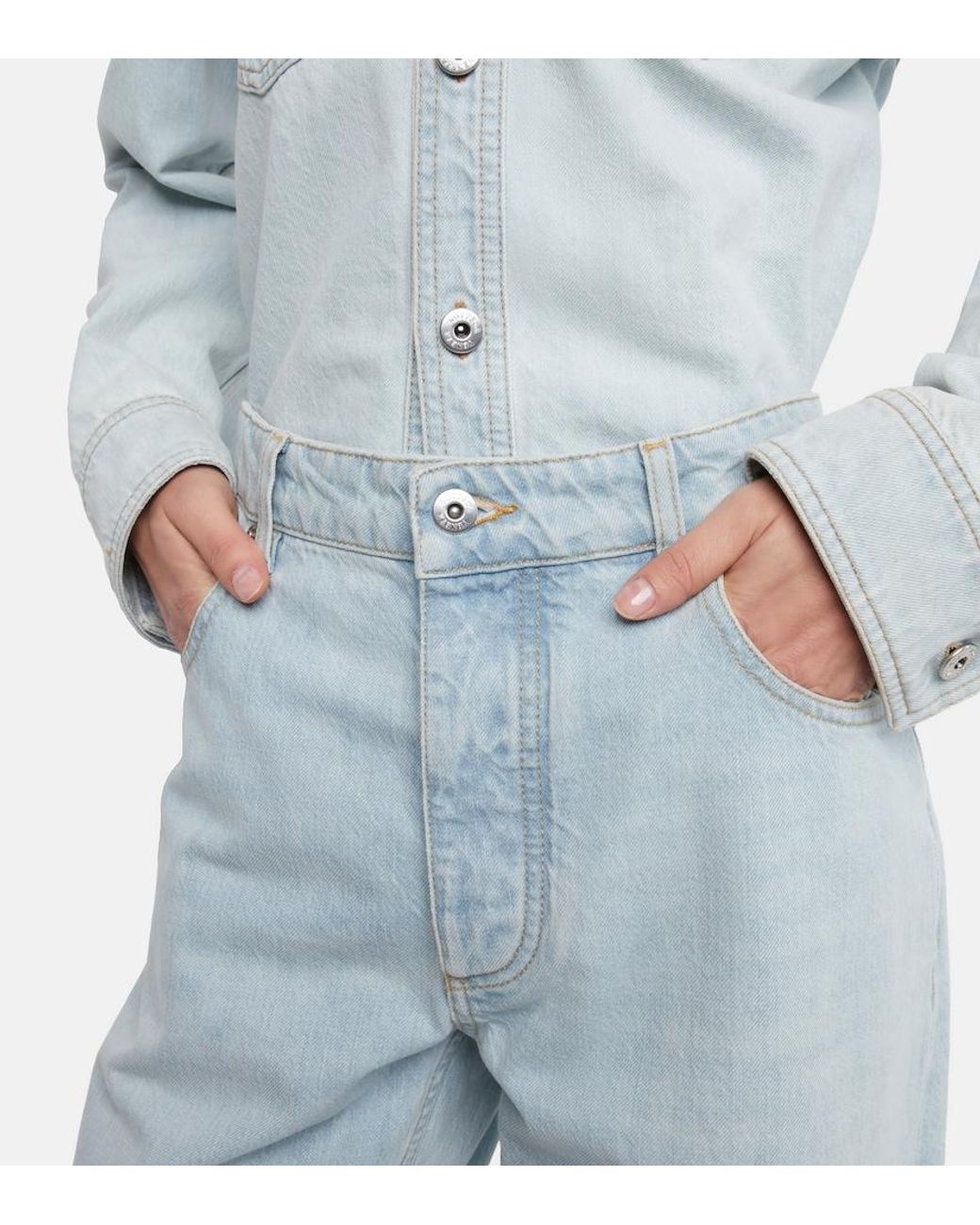 Bottega Veneta Blue Mid-Rise Straight Jeans