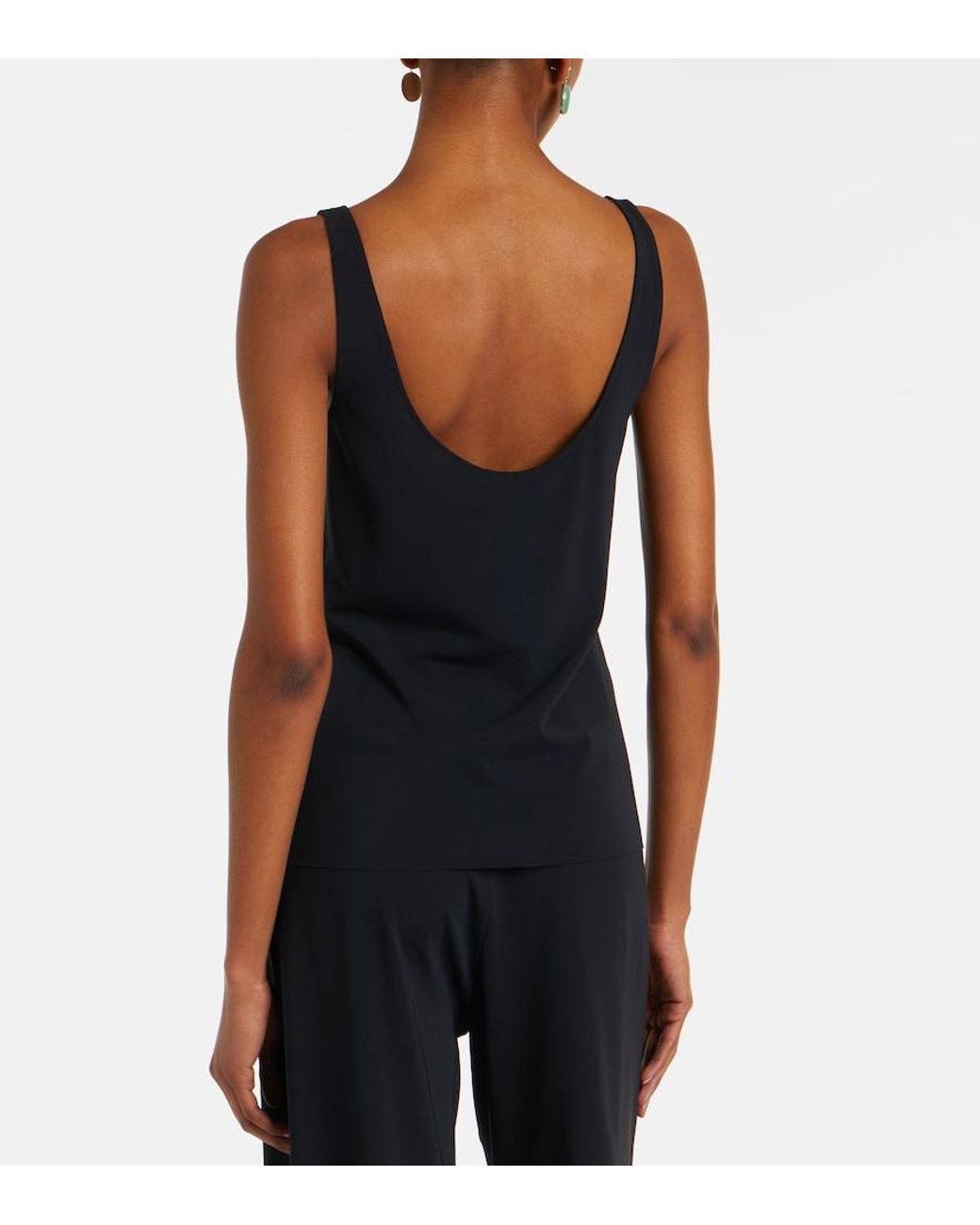 Eres Black Curl Cutout Jersey Top