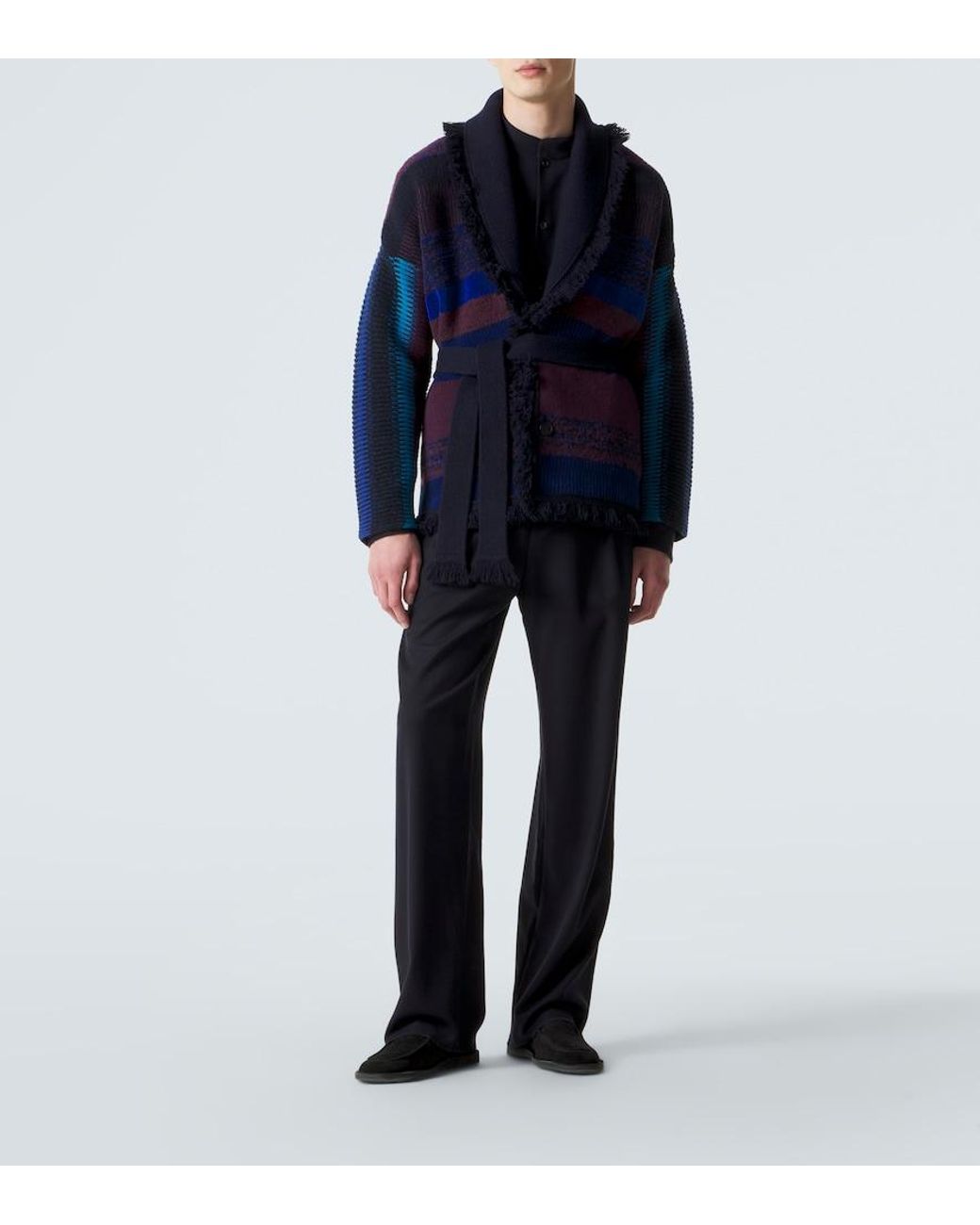 Giorgio Armani Blue X Alanui Cashmere-Blend Cardigan for men