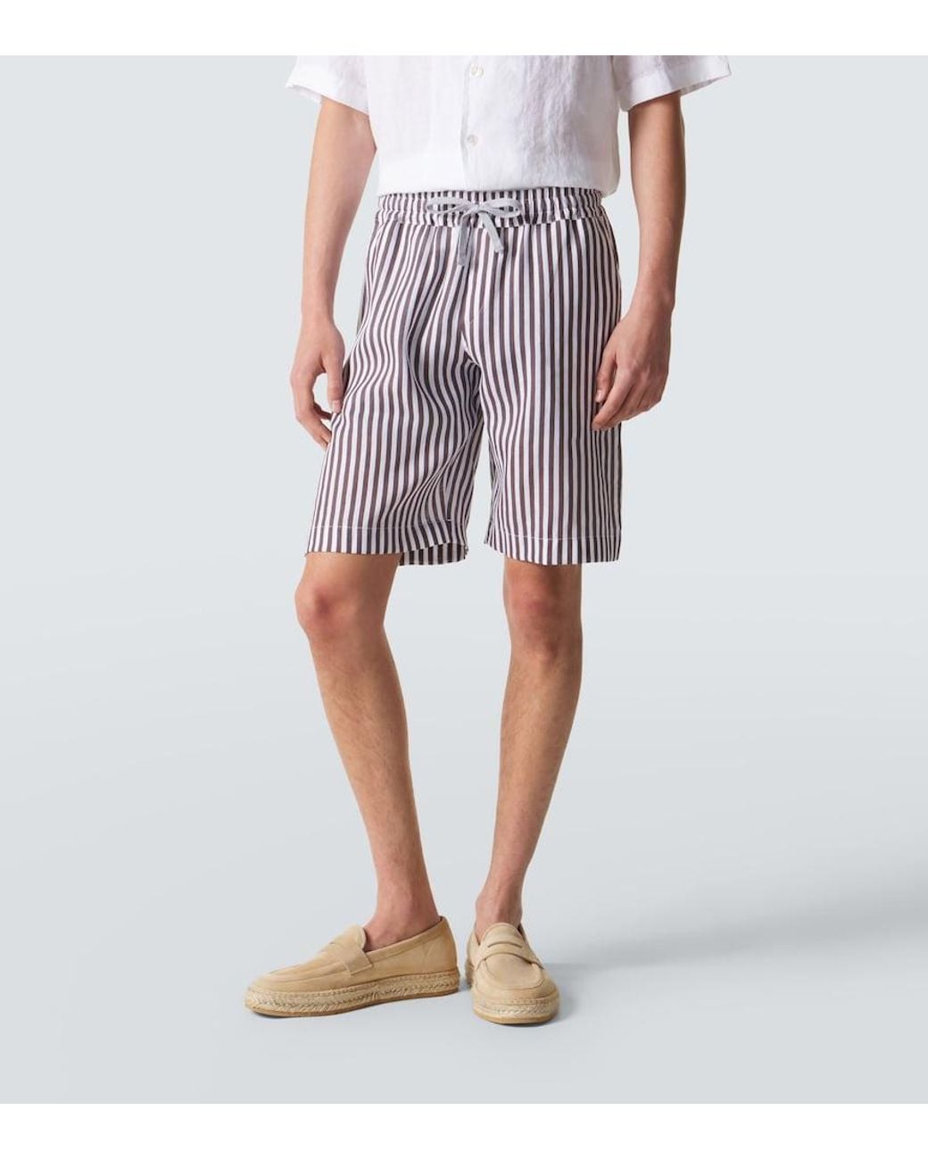 Short Raye En Lin Fedeli pour homme en coloris Brown