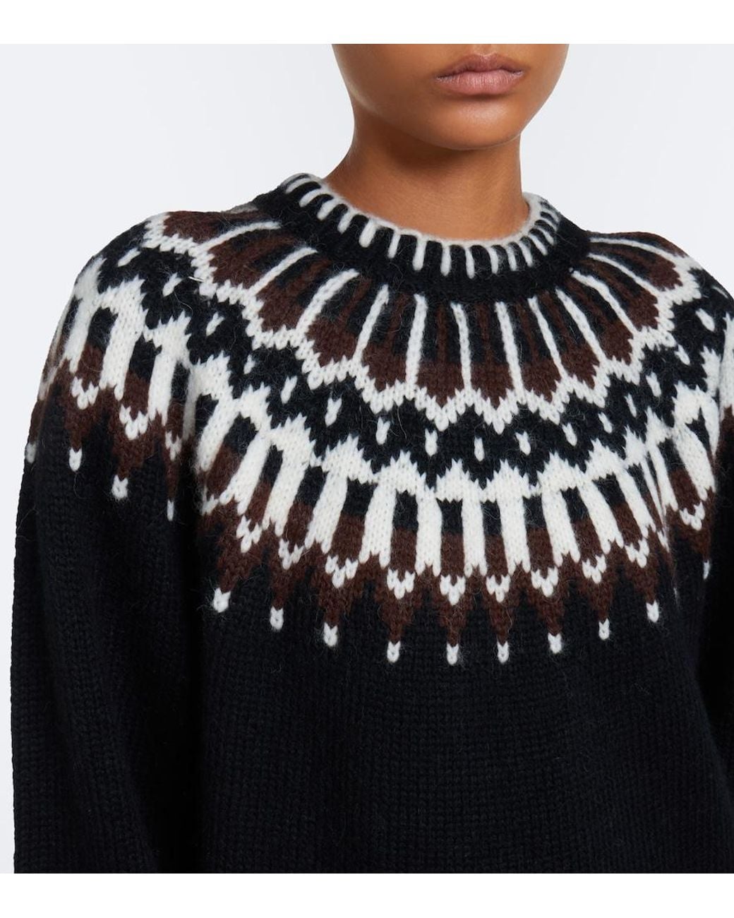 Doen Black Field Alpaca And Wool-Blend Sweater