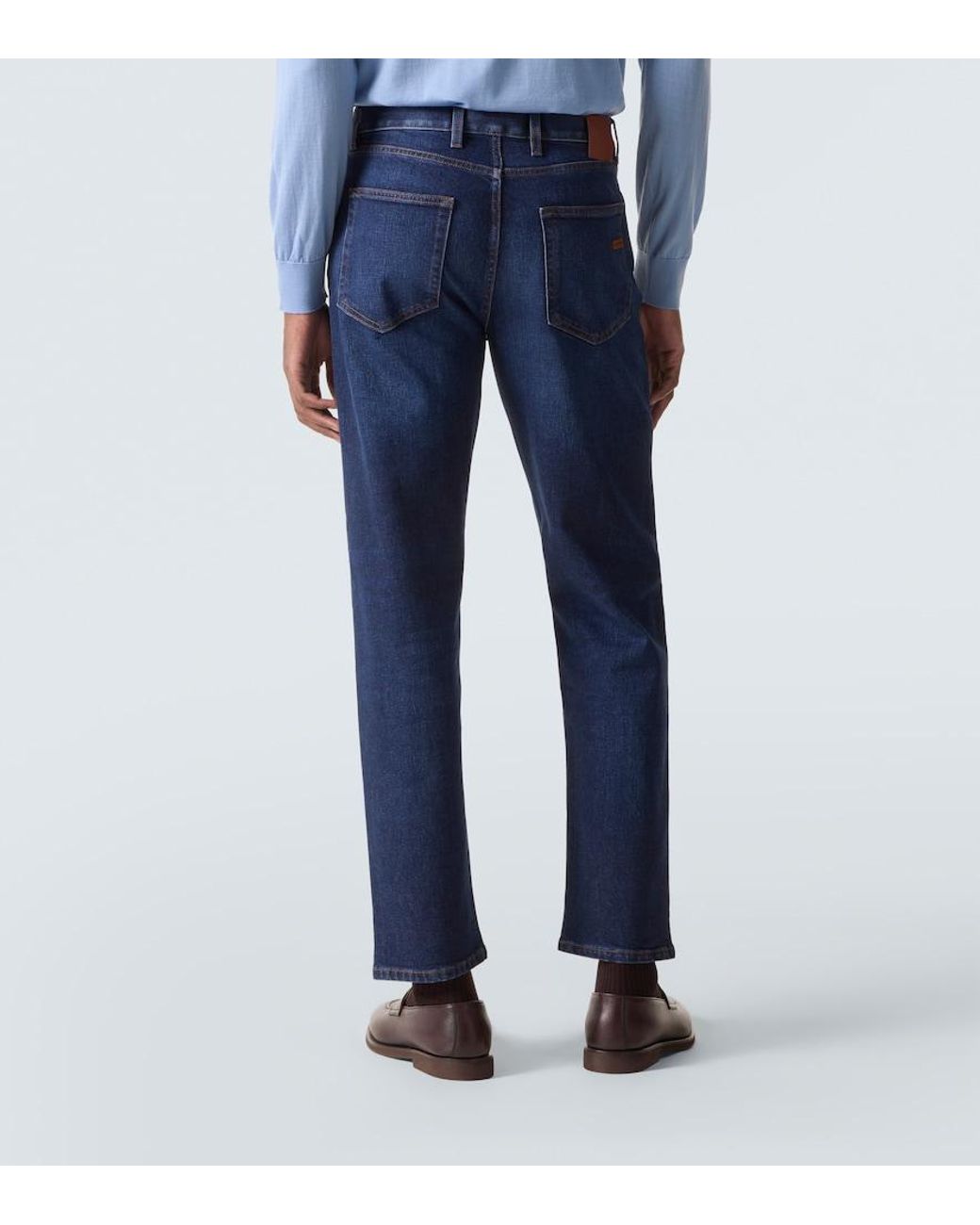 Zegna Blue Mid-Rise Slim Jeans for men