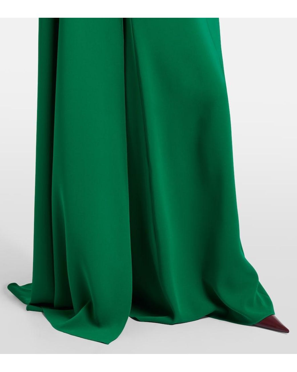 Oscar de la Renta Green Cyclamen Silk-Blend Georgette Kaftan