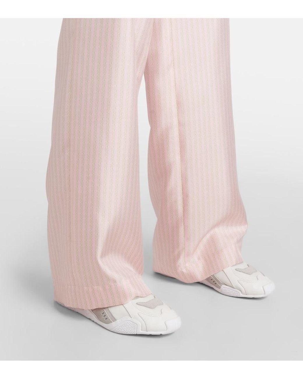 Zapatillas Galaxia De Piel Con Ante Versace de color White