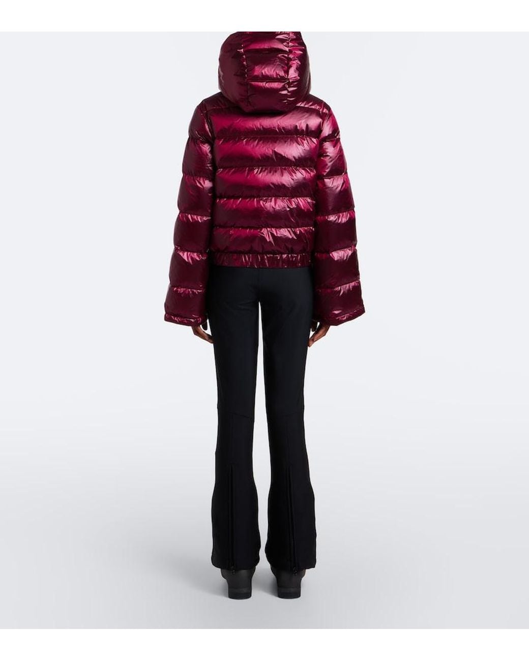 Perfect Moment Red Polar Flare Cropped Down Ski Jacket