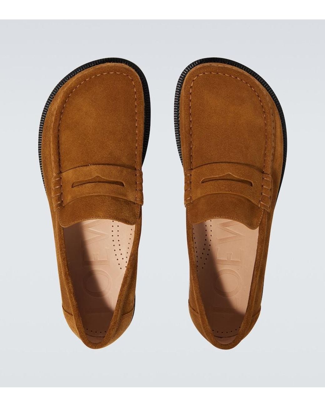 Loewe Brown Campo Suede Loafers for men