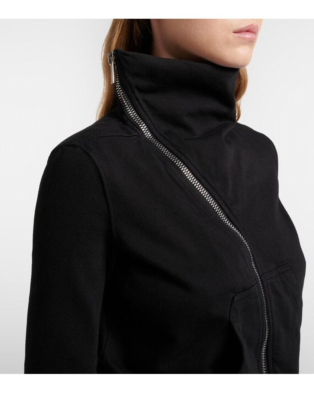 Rick Owens Black Belted Cotton Jersey Sweatshirt