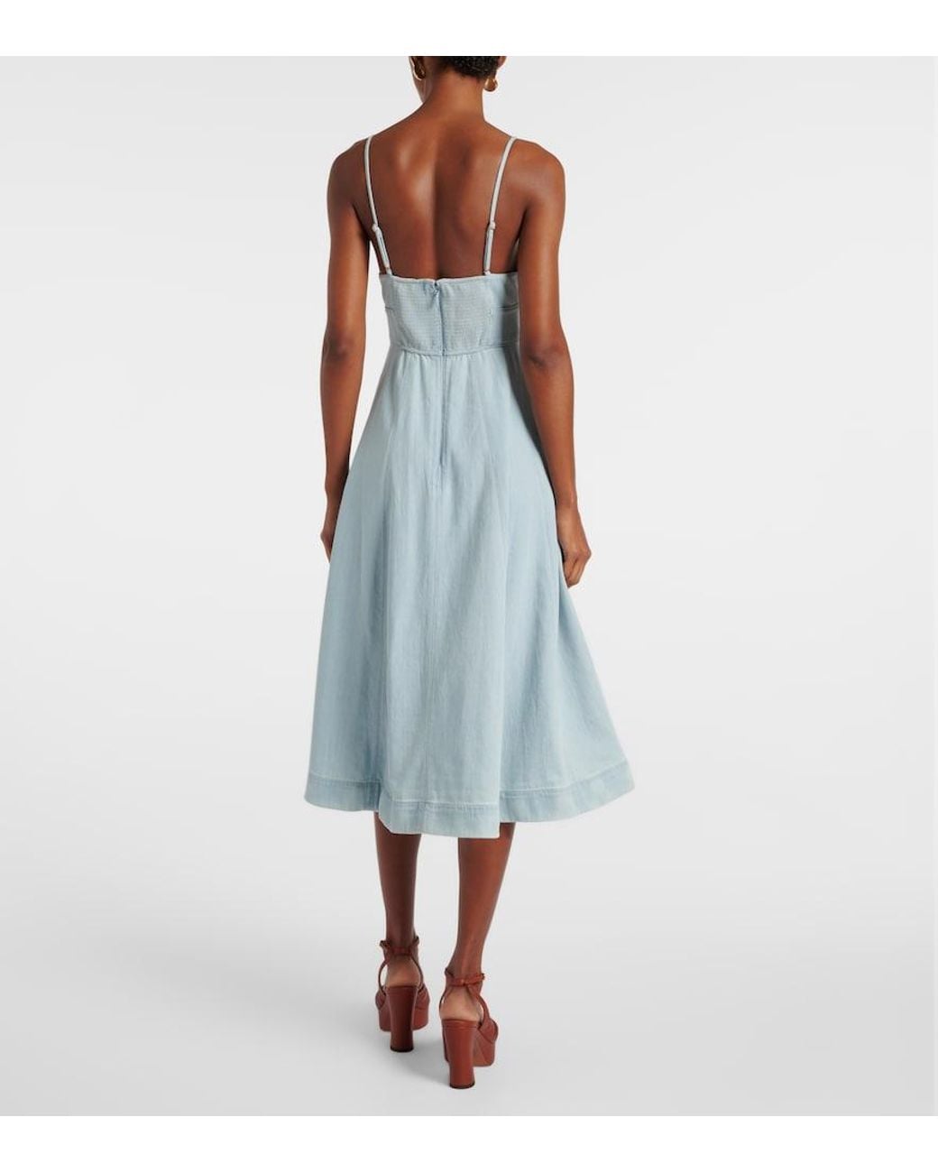Zimmermann Acacia Denim Midi Dress in Blue