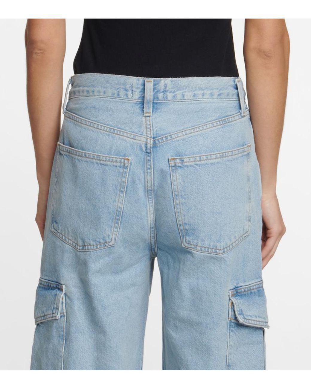 Agolde Blue Minka Denim Cargo Pants
