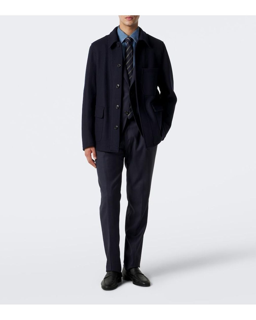 Thom Sweeney Blue Lecce Denim Shirt for men