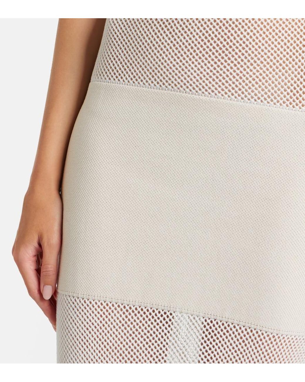 Stella McCartney White Crochet Cotton Midi Dress
