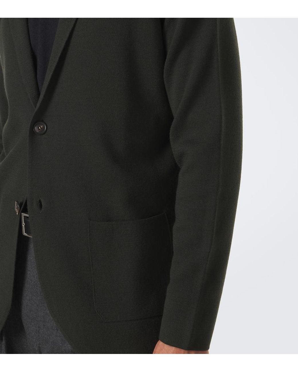 Thom Sweeney Black Knitted Wool Blazer for men