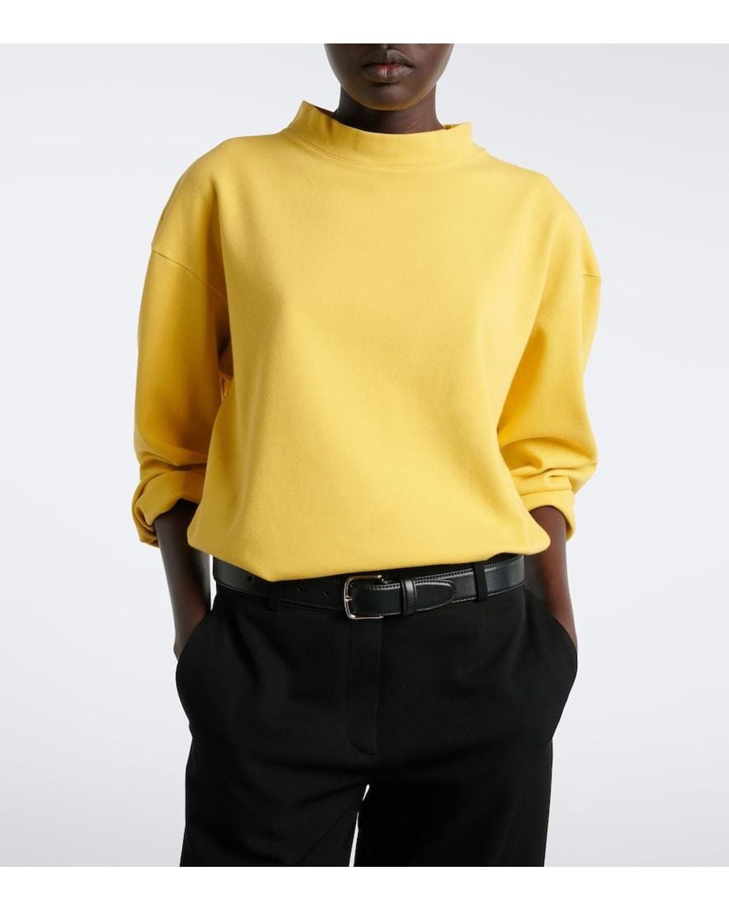 The Row Yellow Kate Cotton-Blend Jersey Sweatshirt
