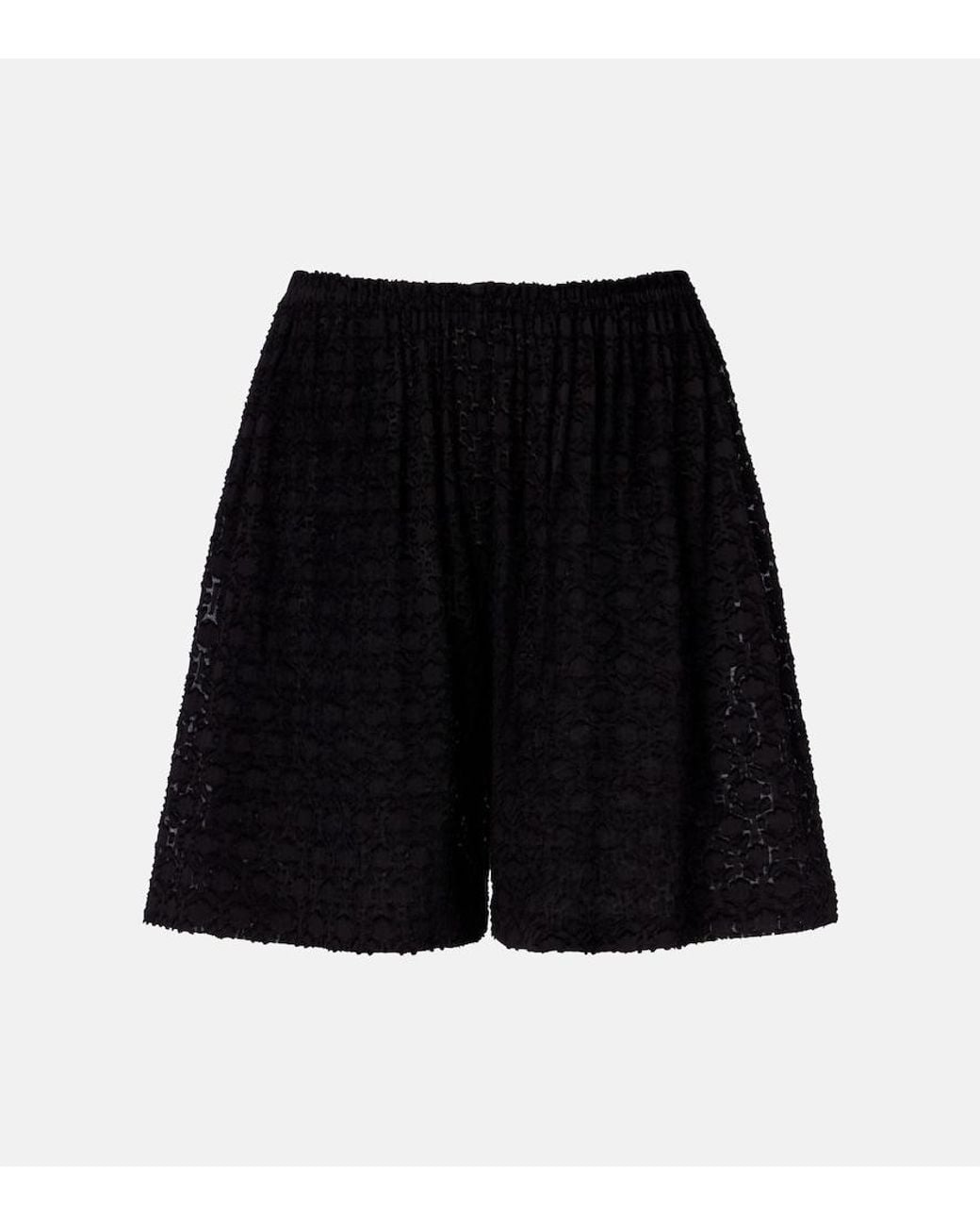 Eres Black Inoubliable Silk And Cotton Jacquard Shorts