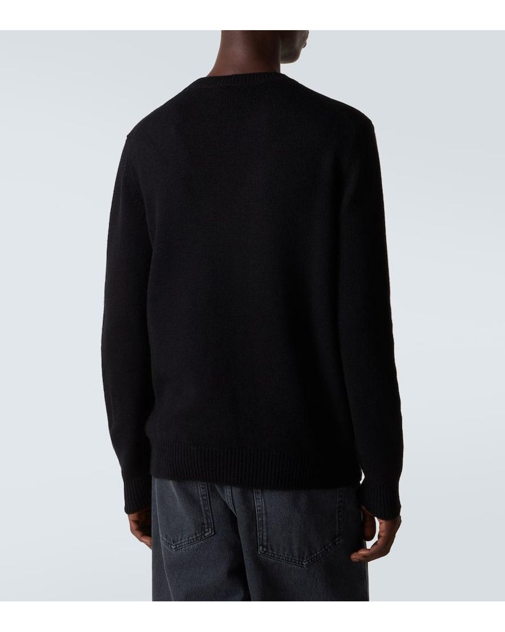 Prada Black Logo Cashmere Sweater for men