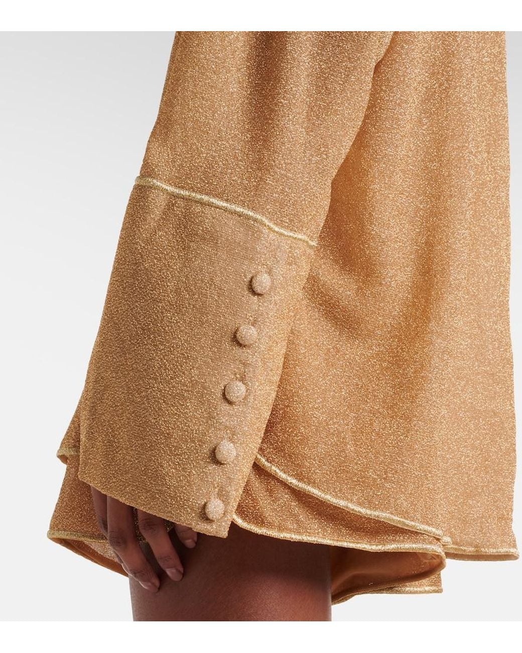 Oseree Brown Lumiere Lame Shirt