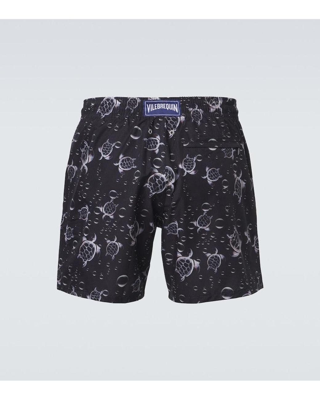 Vilebrequin Black Mahina Printed Swim Trunks for men