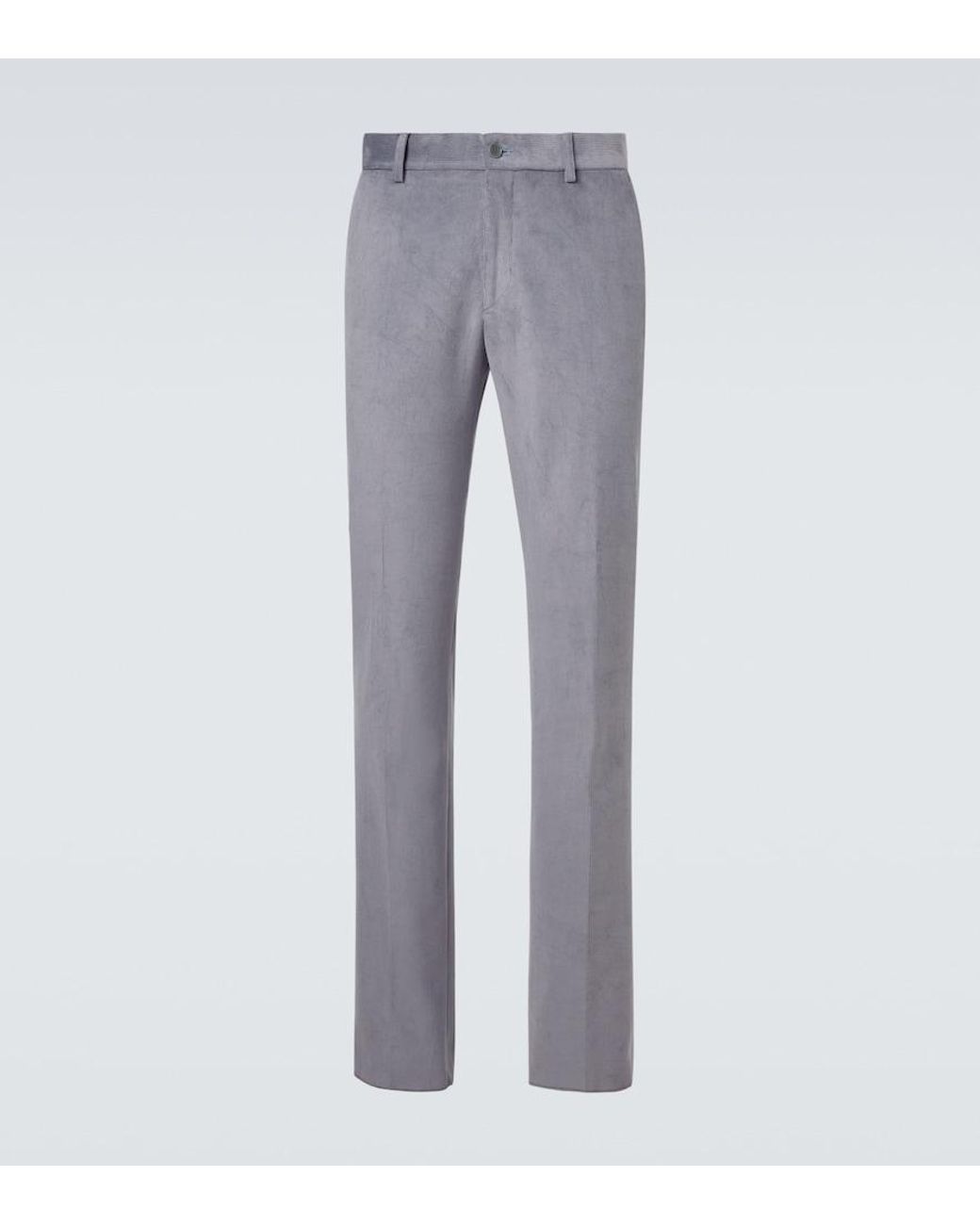 Etro Gray Cotton Straight Pants for men