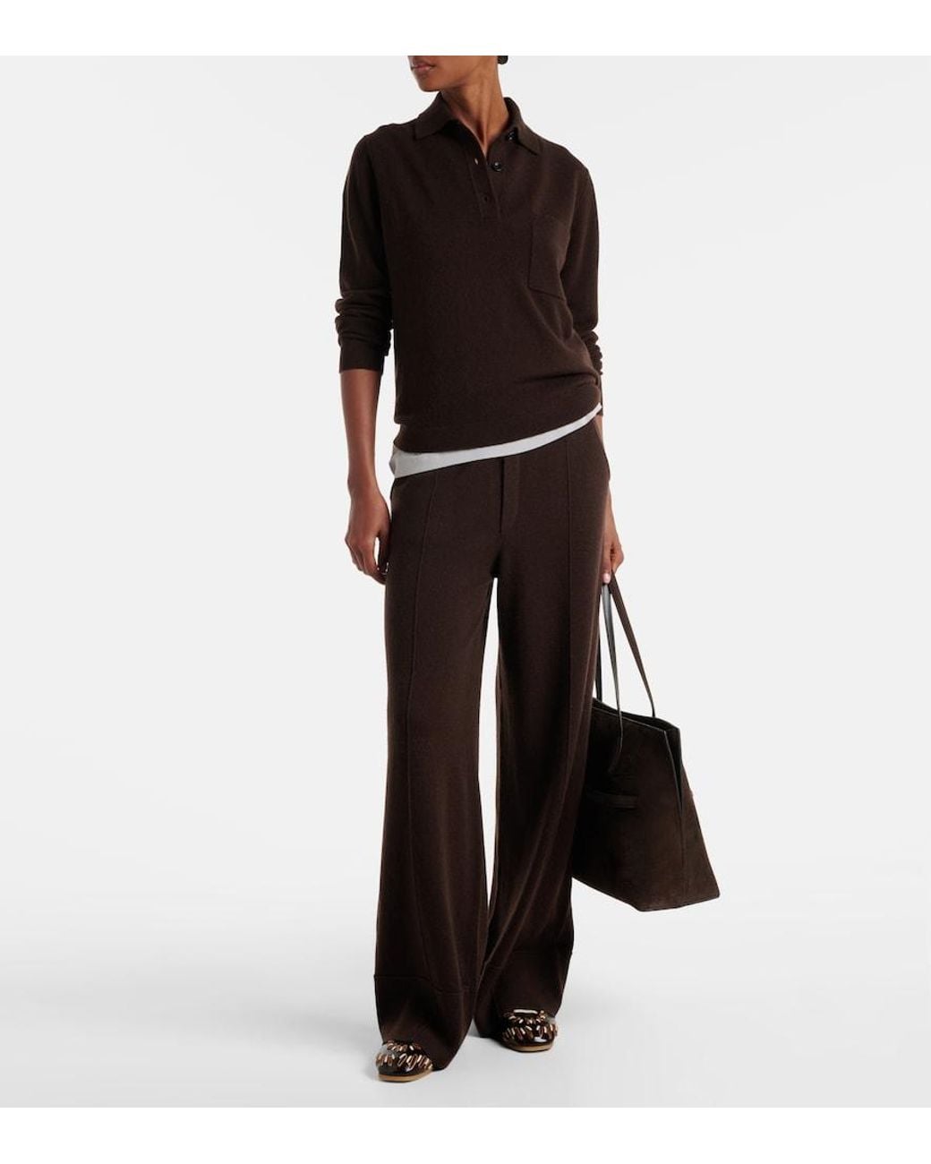 Jardin Des Orangers Black Wool And Cashmere Polo Sweater