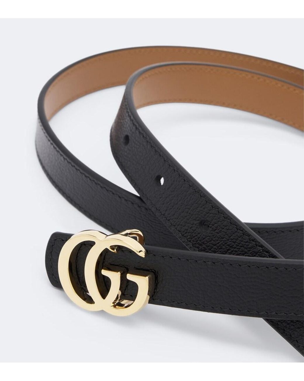 Gucci Black Gg Marmont Reversible Leather Belt
