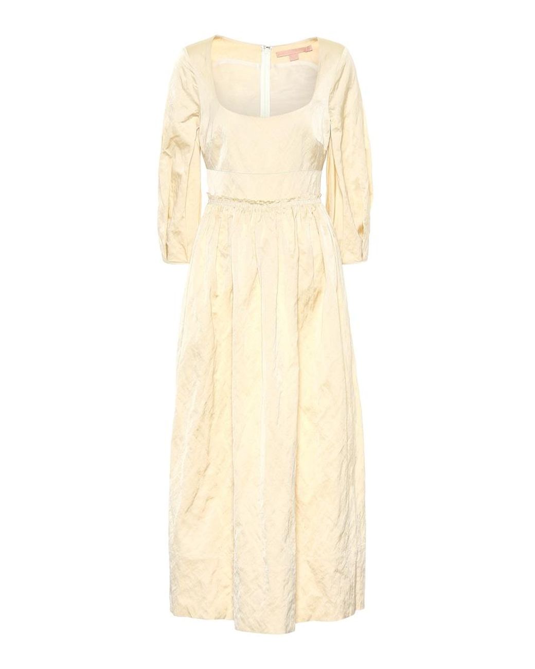 Brock Collection Natural Ondina Satin Midi Dress