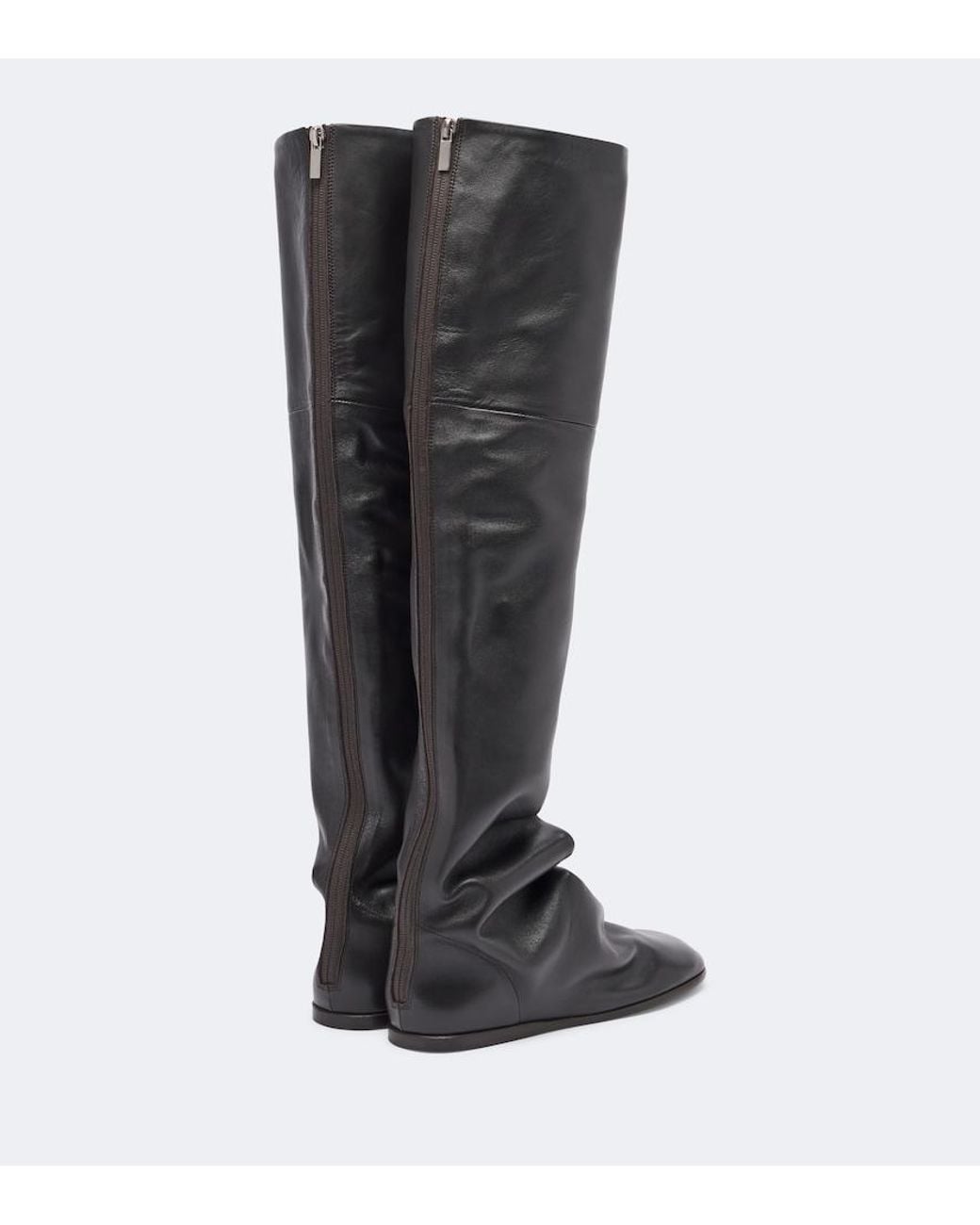 Lemaire Black Glove Leather Knee-High Boots