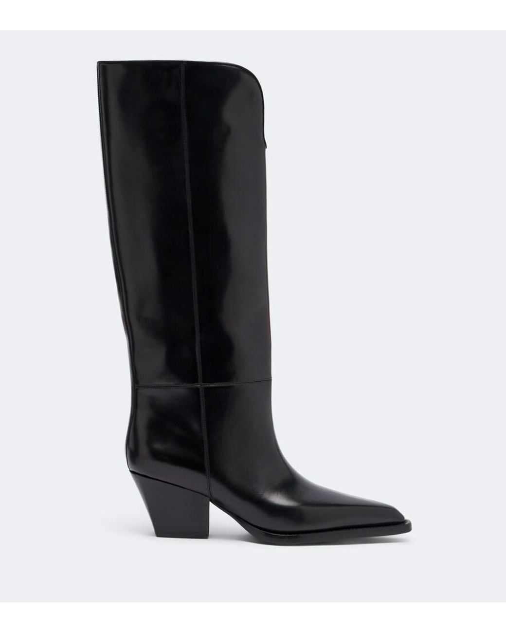 Paris Texas Black Jane Leather Knee-High Boots