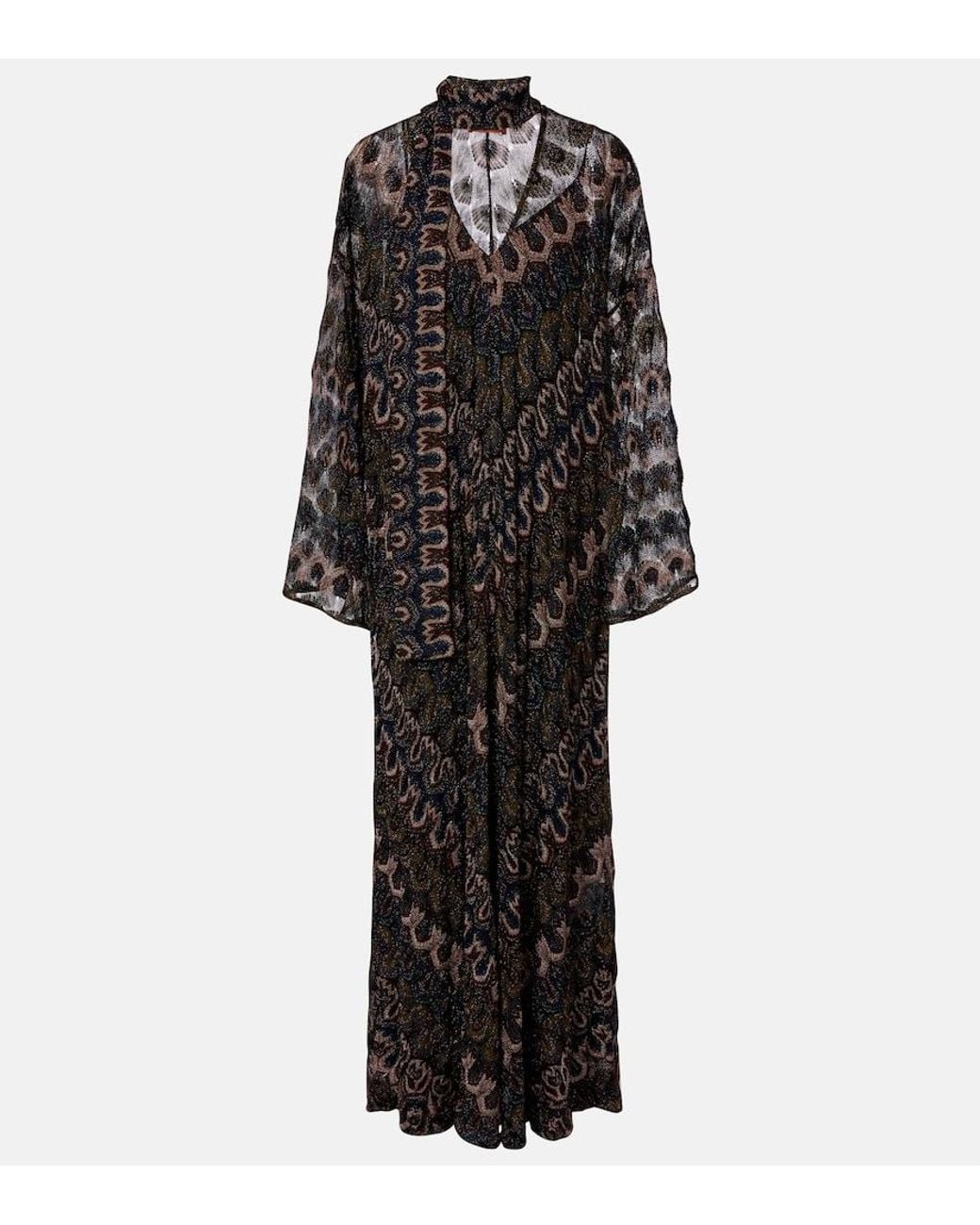 Missoni Black Chevron Lame Maxi Dress