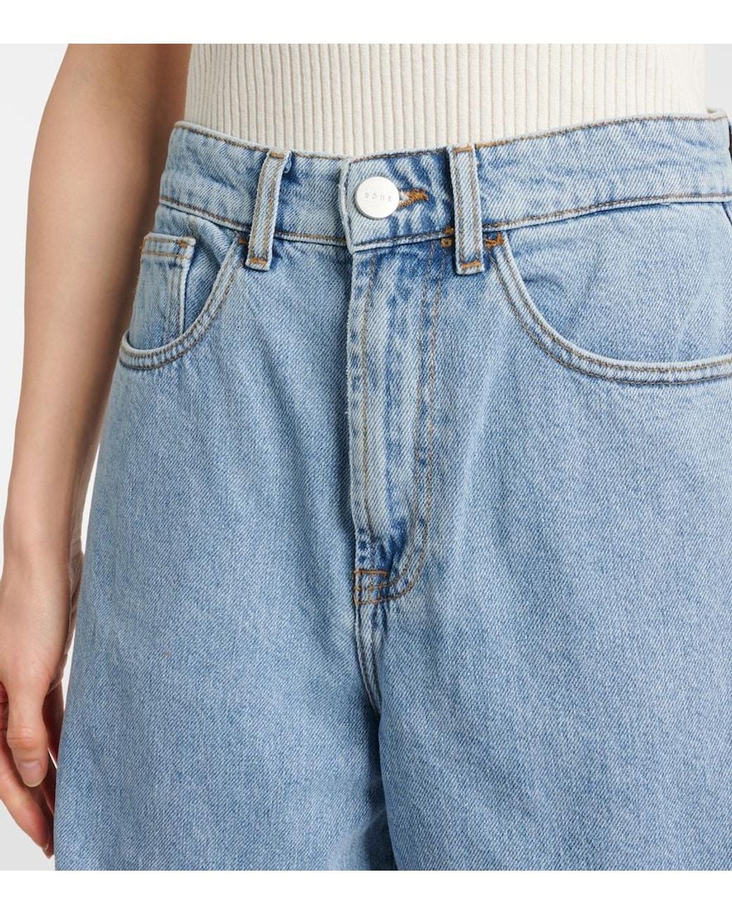 Rohe Blue Low-Rise Wide-Leg Jeans