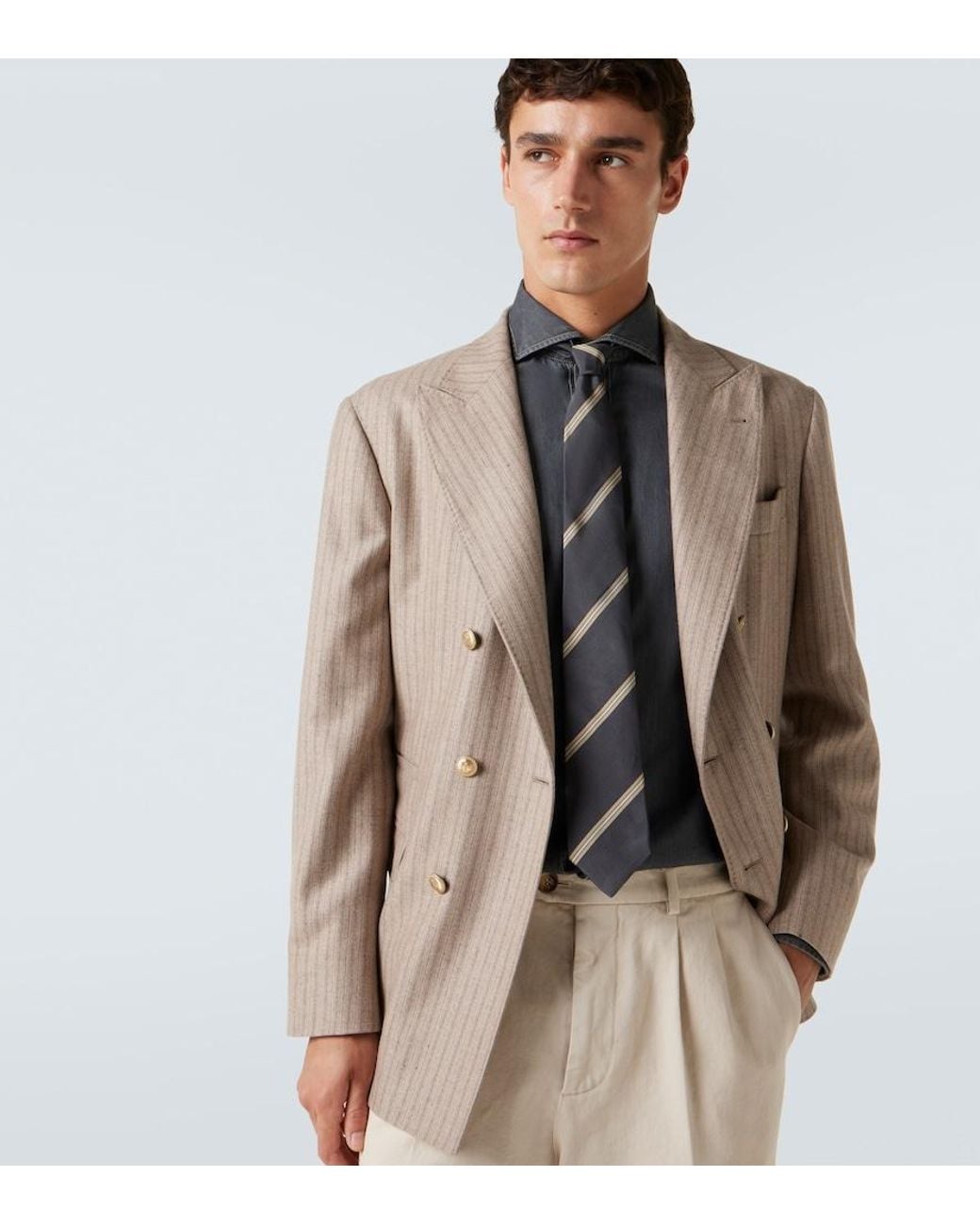 Cravatta di Brunello Cucinelli in White da Uomo