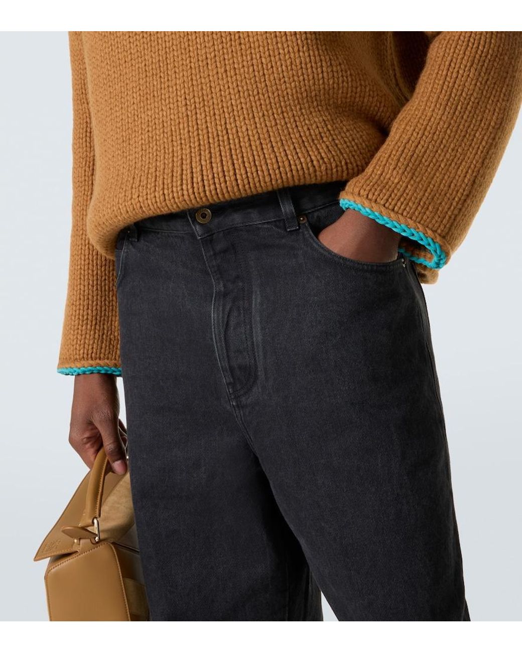 Loewe Blue Anagram Wide-Leg Jeans for men