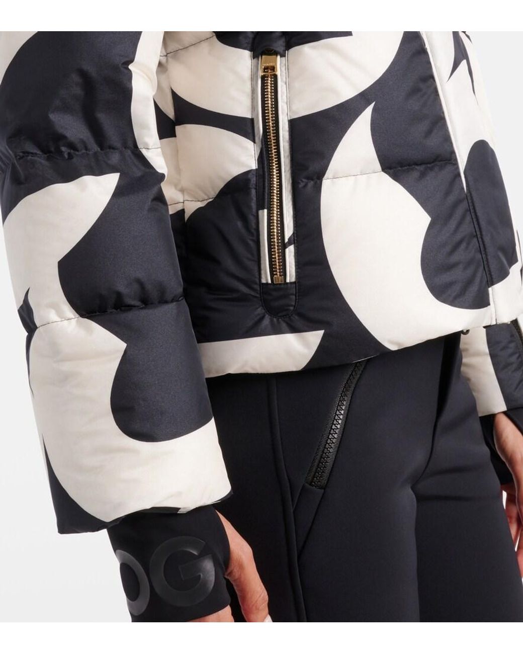 Bogner Black Maja Printed Down Ski Jacket
