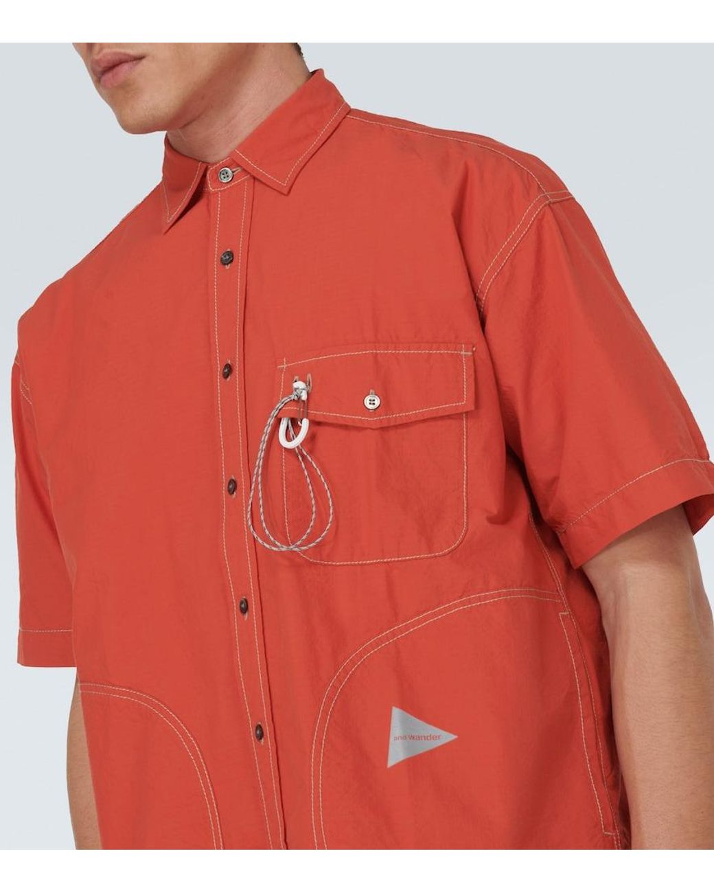 And Wander Orange Cotton-Blend Shirt for men