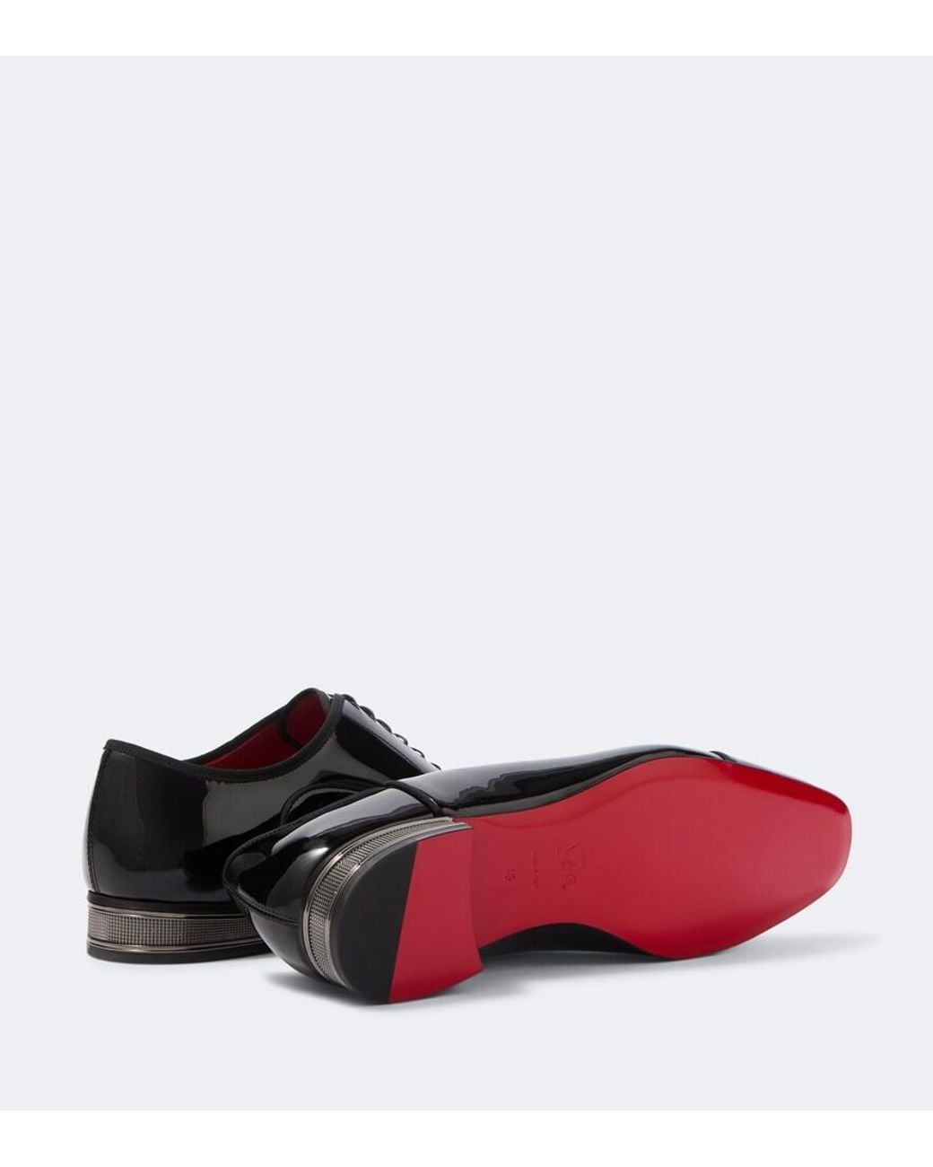 Christian Louboutin Black Greggo Galvin Patent Leather Oxford Shoes for men